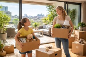 découvrez comment préparer efficacement votre déménagement mère-fille dans un duplex avec terrasse et vue dégagée en ville pour un nouveau départ harmonieux.